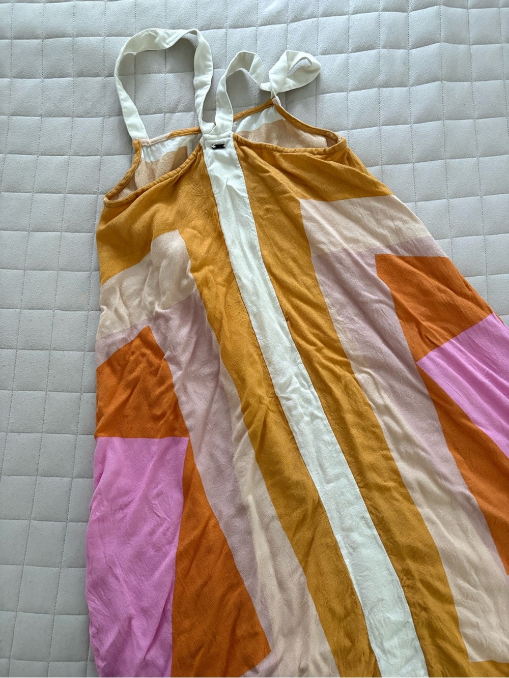 O'Neill Women’s Striped Colorblock Sundress/Cover-up in Cream, Mustard & Pink - Picture 5 of 5